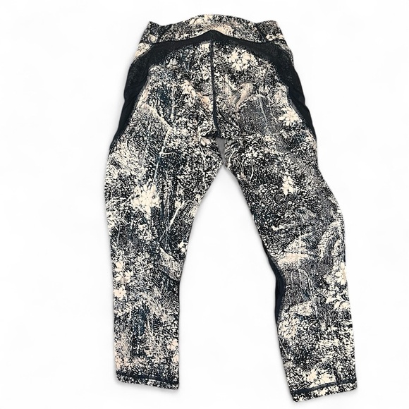 Lululemon Never Still Crop 21” Wildwood Multi Nocturnal Teal Blue Mesh size 6 - Picture 9 of 11